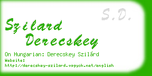 szilard derecskey business card